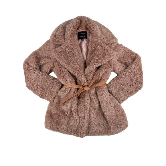 Dundas x Revolve - Stevie Teddy Coat in Blush Pink